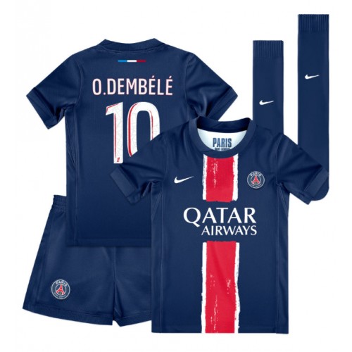 Otroški Nogometni dresi Paris Saint-Germain Ousmane Dembele #10 Domači 2024-25 Kratek Rokav (+ Kratke hlače)